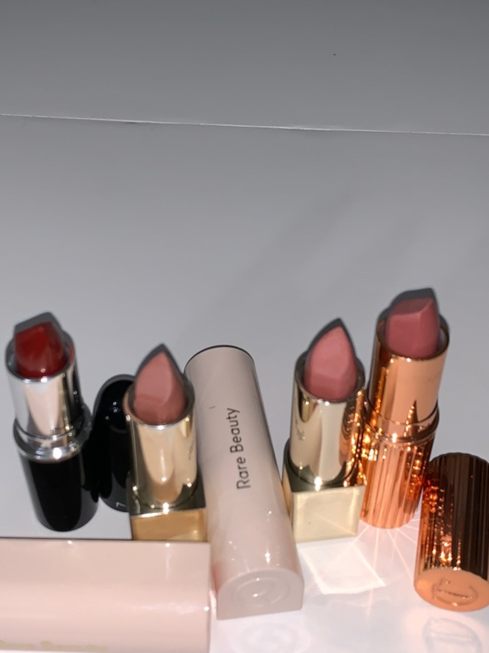 Rare Beauty Lipstick Set in Rose, Nude, Mauve, Brick